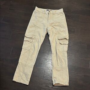LIONESS Khaki/Cream Colored Cargo Jeans